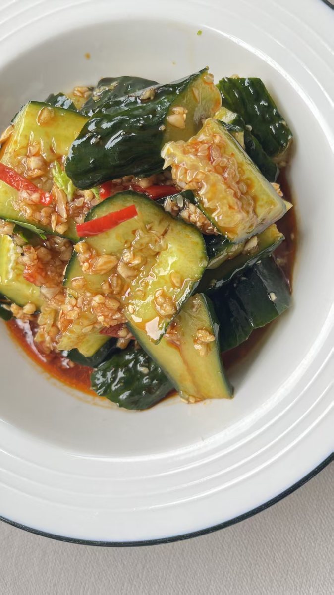 Smashed Cucumbers Salad